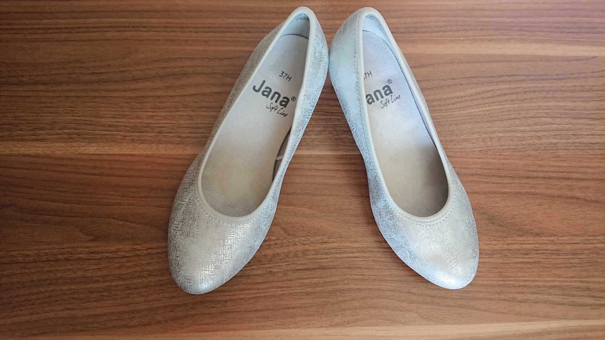 Czółenka Jana Soft srebrno-szare, r. 37 Nowe