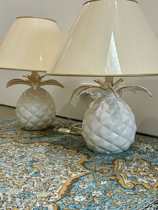 Para Designerskich Lamp Pineapple Włochy lata 1970te