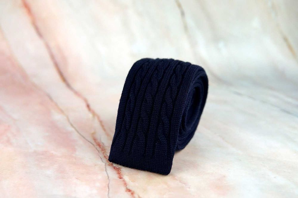 NOWY krawat knit SUITSUPPLY nieformalny wełna z fakturą męski preppy