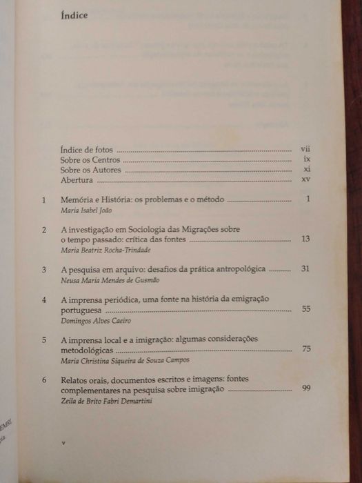 História, Memória e imagens nas migrações