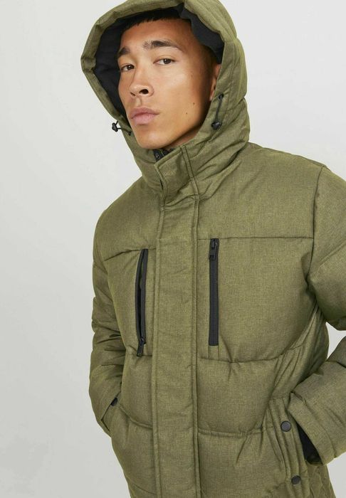 Новий Пуховик короткий чоловічий Jack & Jones колір хаккі олива