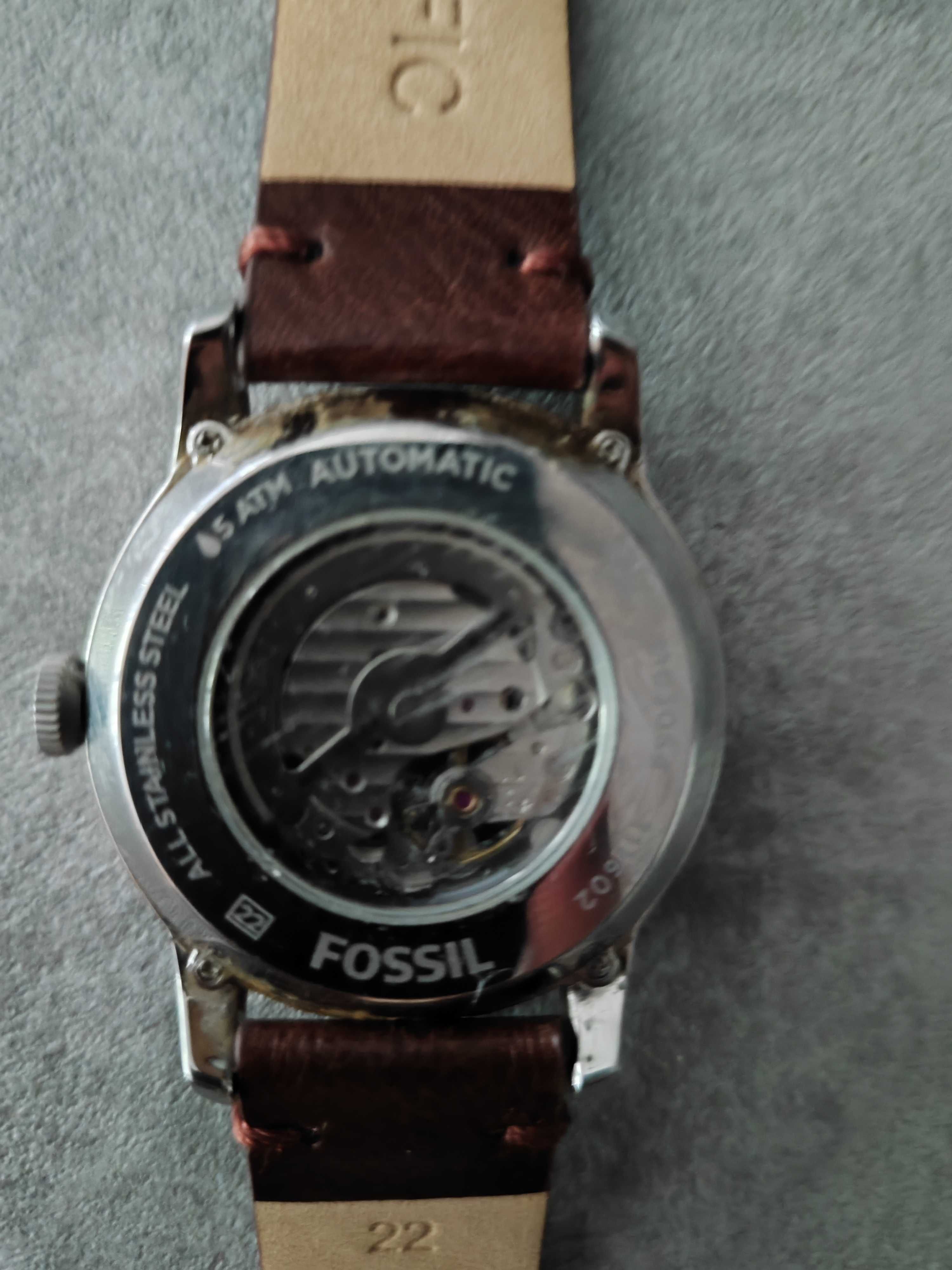 Fossil TOWNSMAN Automatic ME3064 zegarek męski brązowy stan idealny