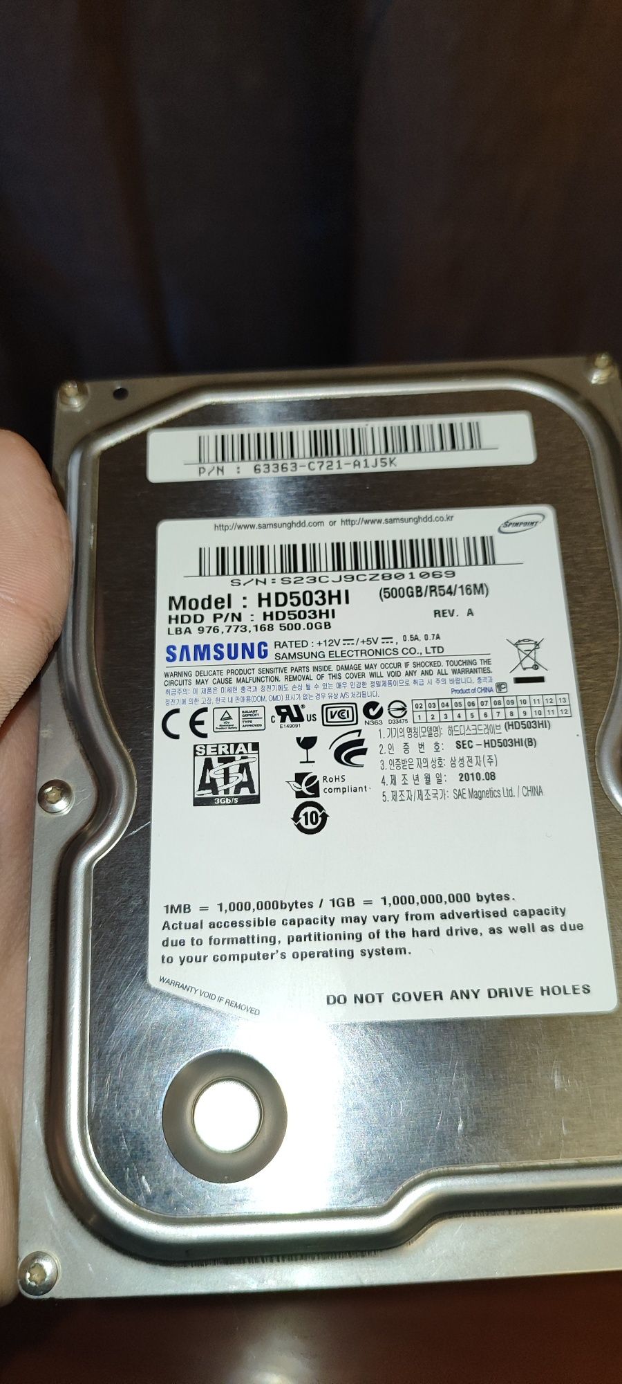 Жосткий диск Samsung 500gb hard/хард/винчестер