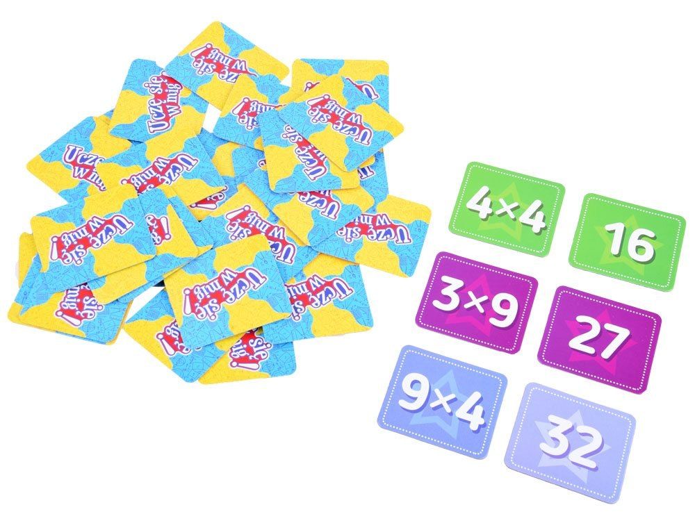 gra edukacyjna  planszowa karciana karty Tabliczka mnożenia -Uczę się