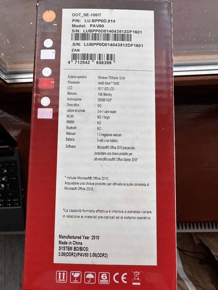 Продам Нетбук Packard bell 250gb