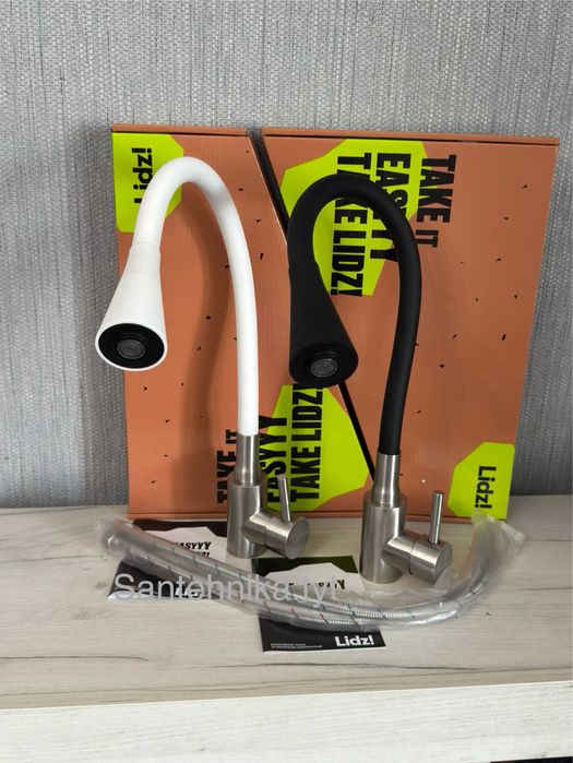 Смеситель кран для кухни Lidz кран нержавеющая сталь