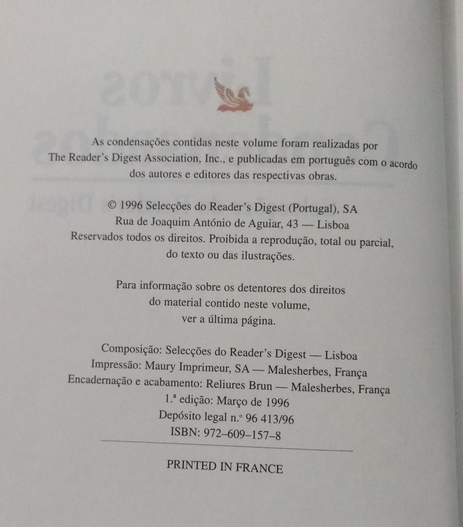 Livros Condensados - Seleções do Reader's Digest - 4 obras / 1 volume