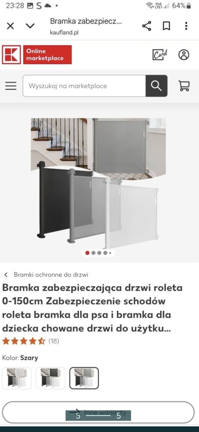 Bramka zabezpieczająca, barierka ochronna