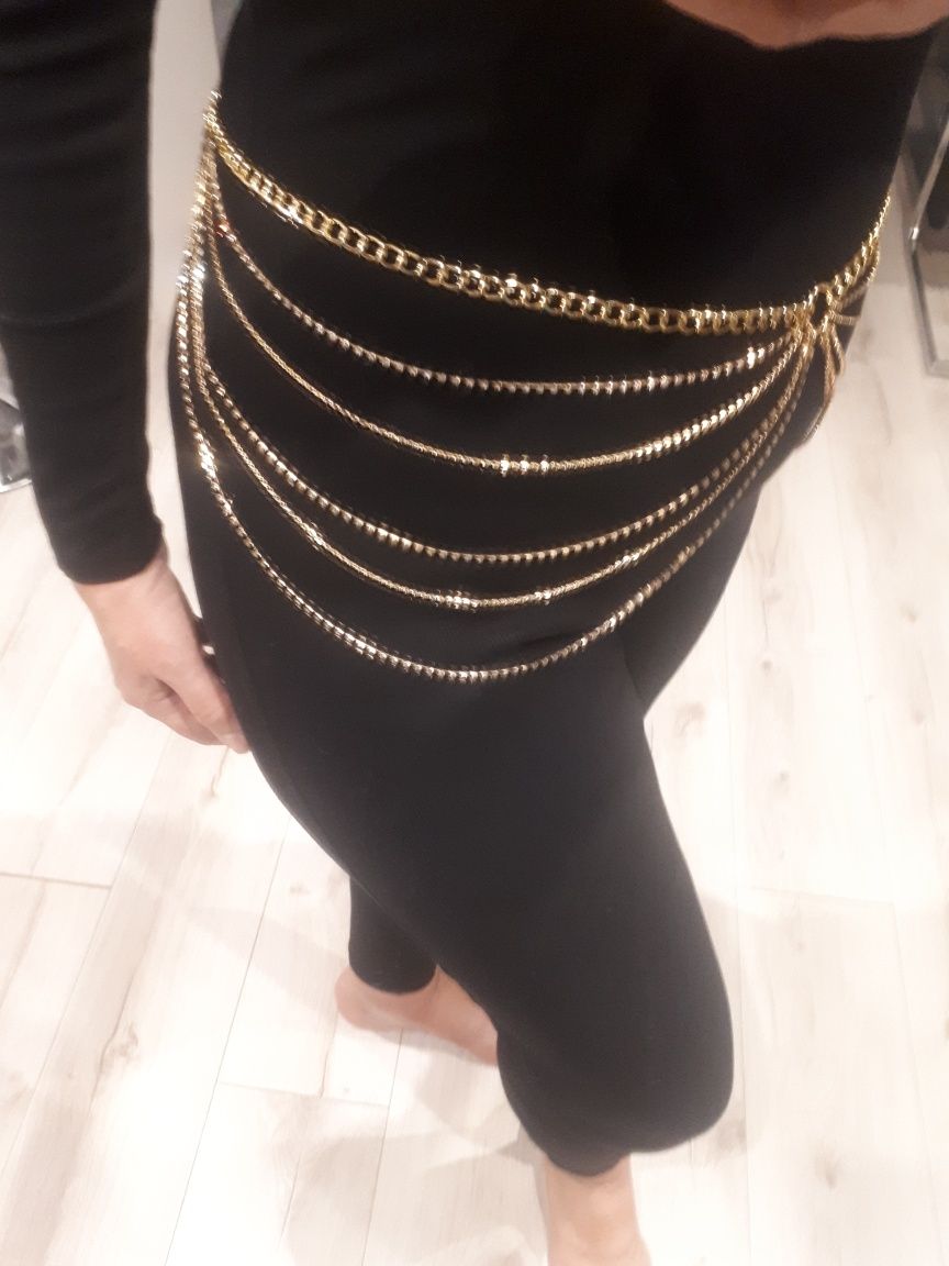 biżuteryjny pasek body chain