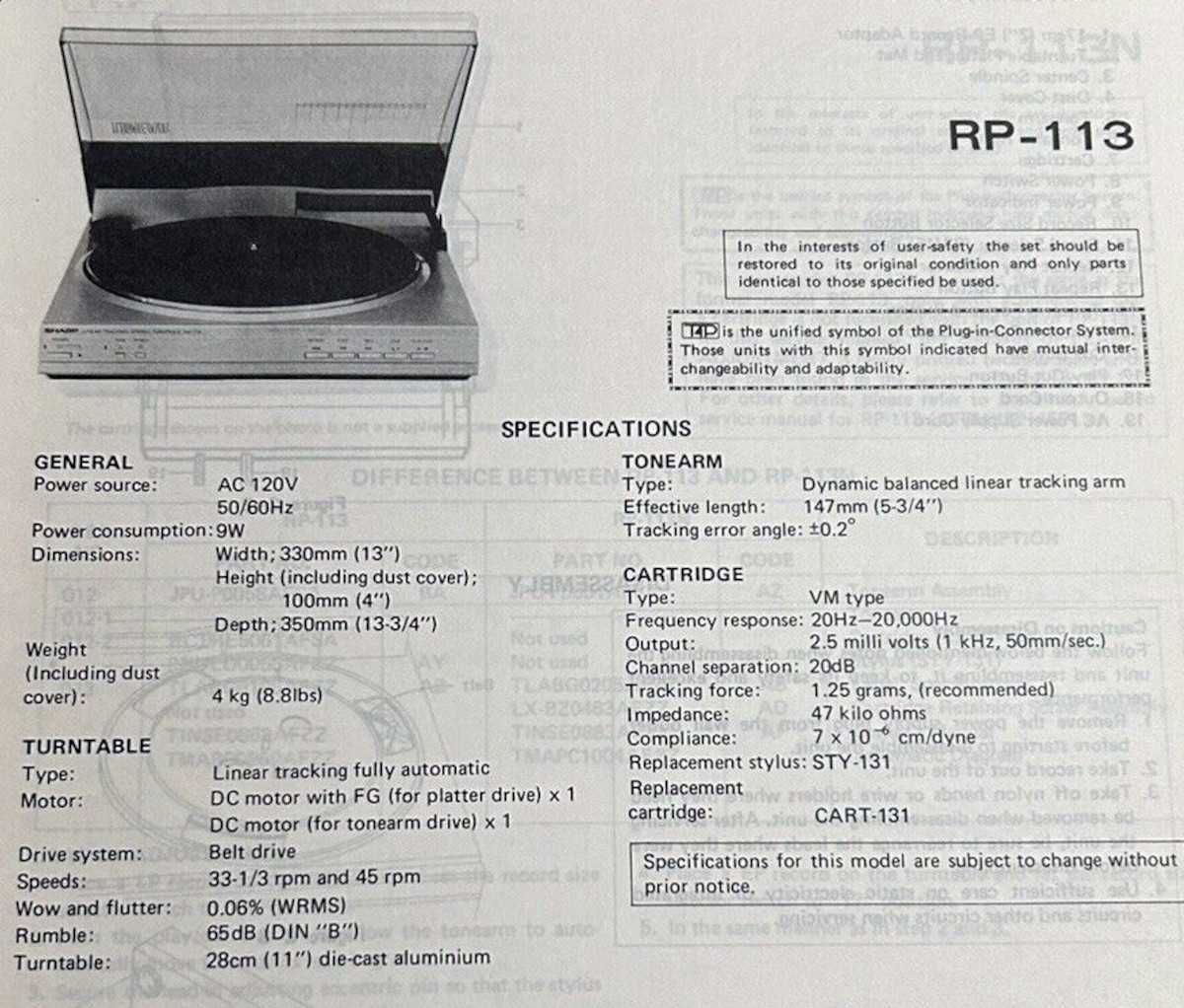 JAPOŃSKI gramofon Sharp RP-113 linear tracking tangencjalny - Wrocław