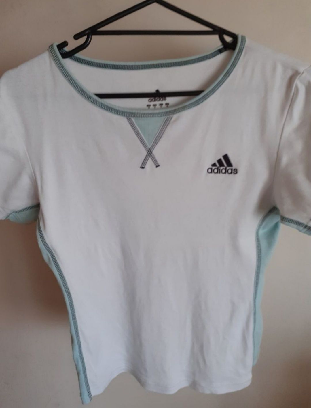 T-shirt koszulka Adidas miętowo biała