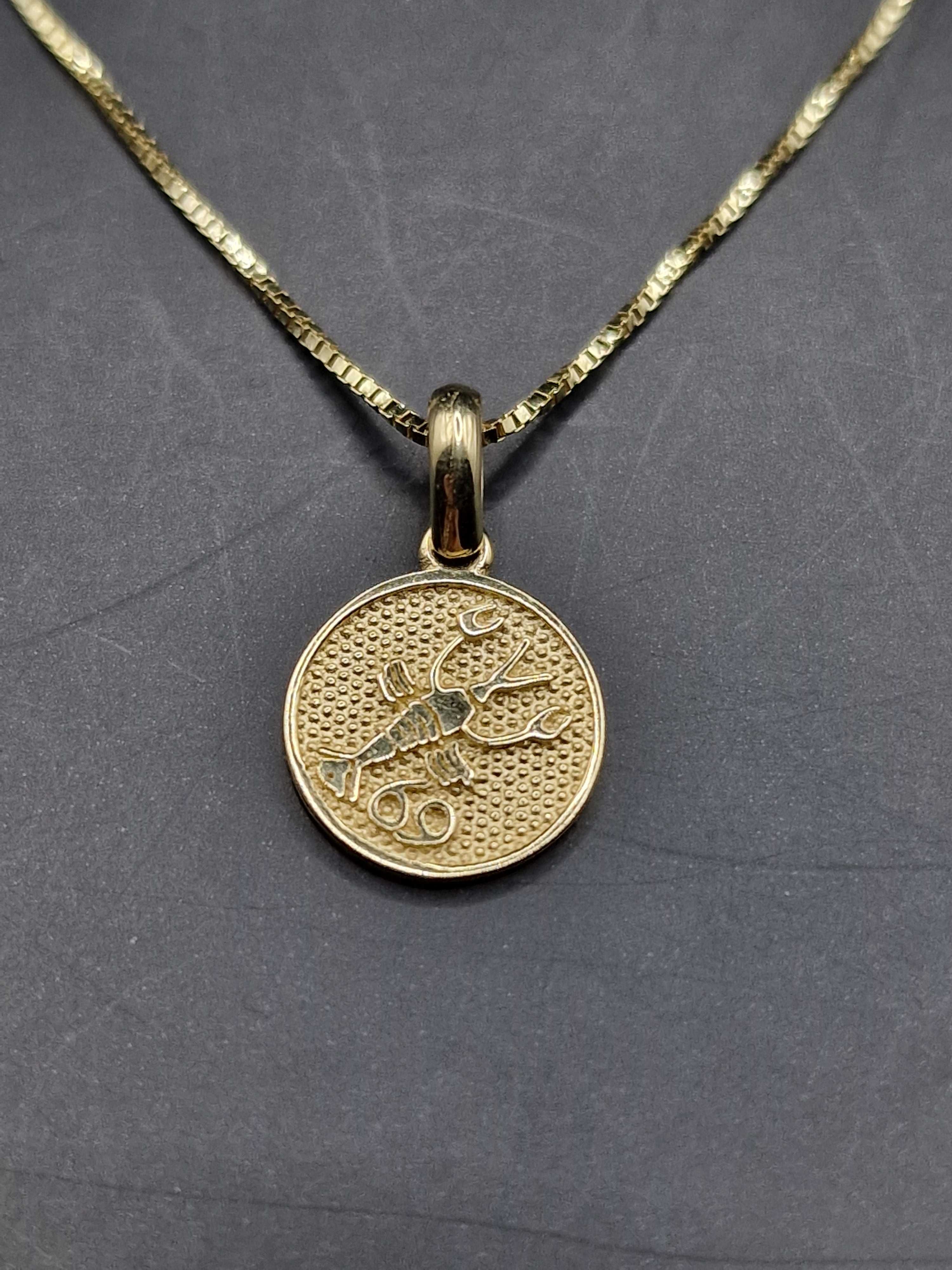 Nowy złoty łańcuszek, próba 585, znak zodiaku, rak, zodiak
