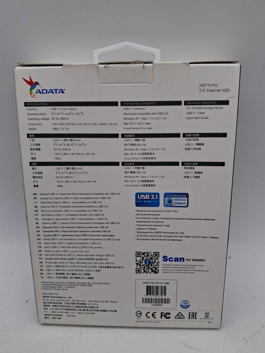 Dysk Adata DashDrive Durable HD710 Pro 5TB HDD USB 3.0 Czarny