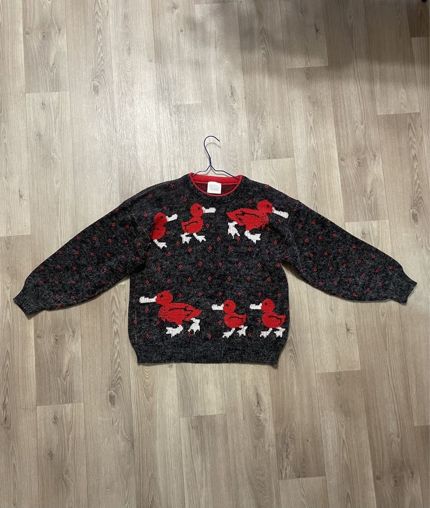 вінтажний светр з качечками vintage