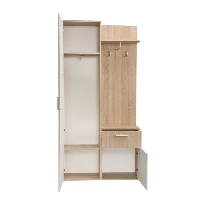 Nowoczesna garderoba z lustem i szafką na buty