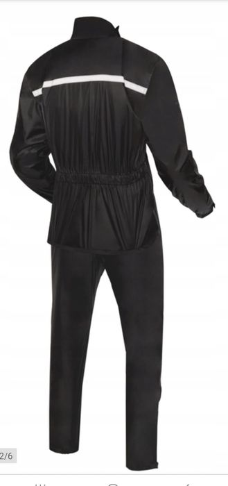 Rebelhorn Rain black. Kombinezon motocyklowy przeciwdeszczowy XXL.