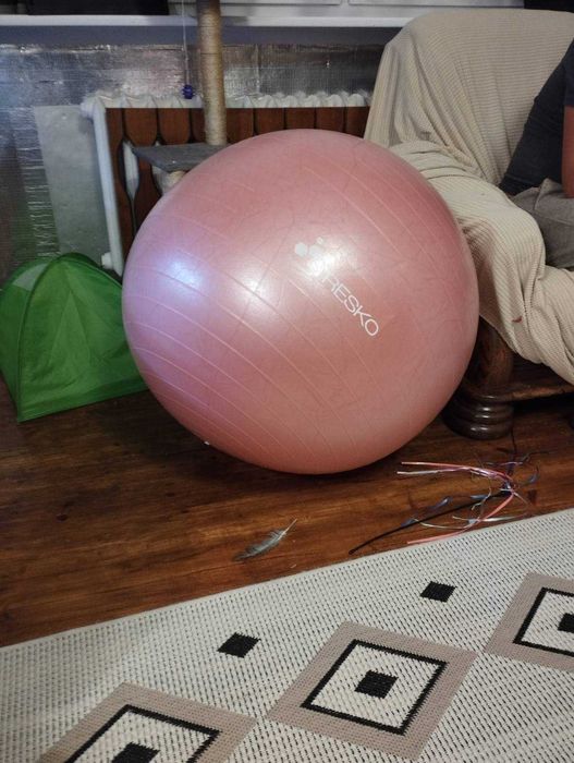 Piłka gimnastyczna TRESKO  75 cm + pompka+ korki