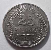 Moneta stara Niemcy 25 pfennig 1911 A bardzo ładna