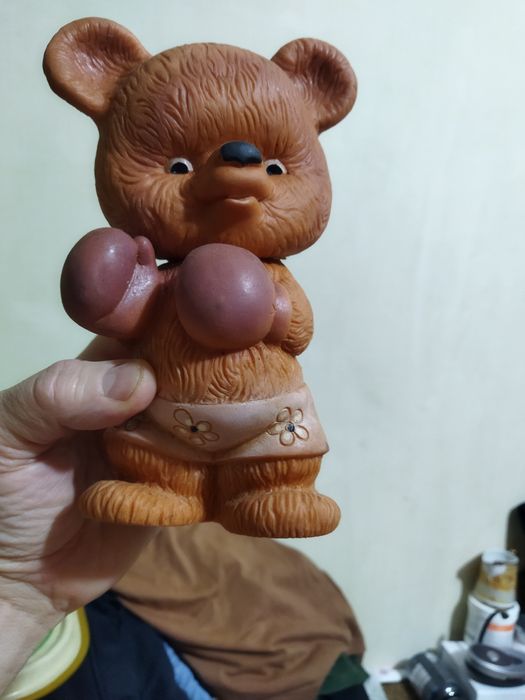 Мишка резиновый СССР высота 20 см