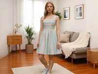 Letnia sukienka na ramiączkach 38 40 M midi soft girl glamour boho