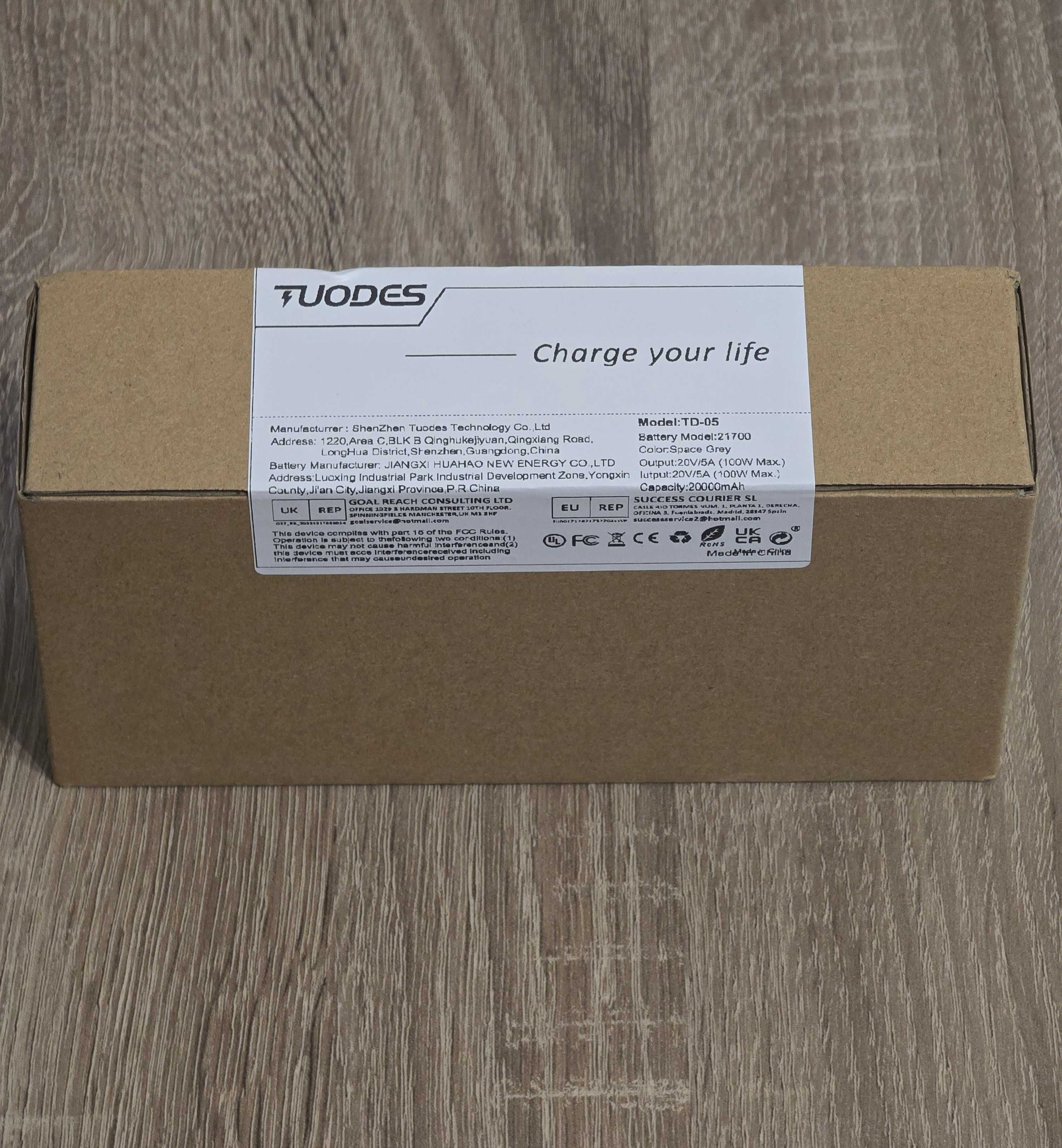 Tuodes PD 100W Power Bank Fast Charging, 20000mAh