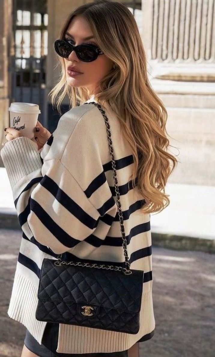Sweter w paski Zara s/36 z wiskozy oversize