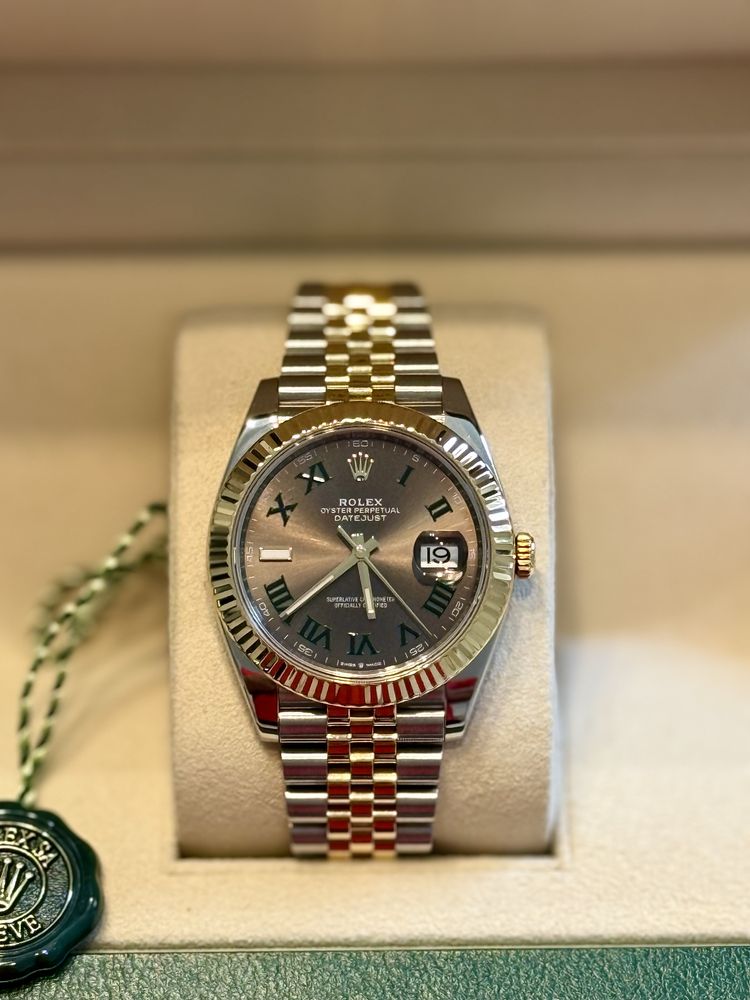 Piękny Rolex Datejust 41 mm Stal/złoto Wimbledon FULL SET STAN 10/10