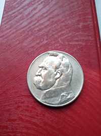 Moneta srebrna 5 zł J.Piłsudski z 1936 roku.