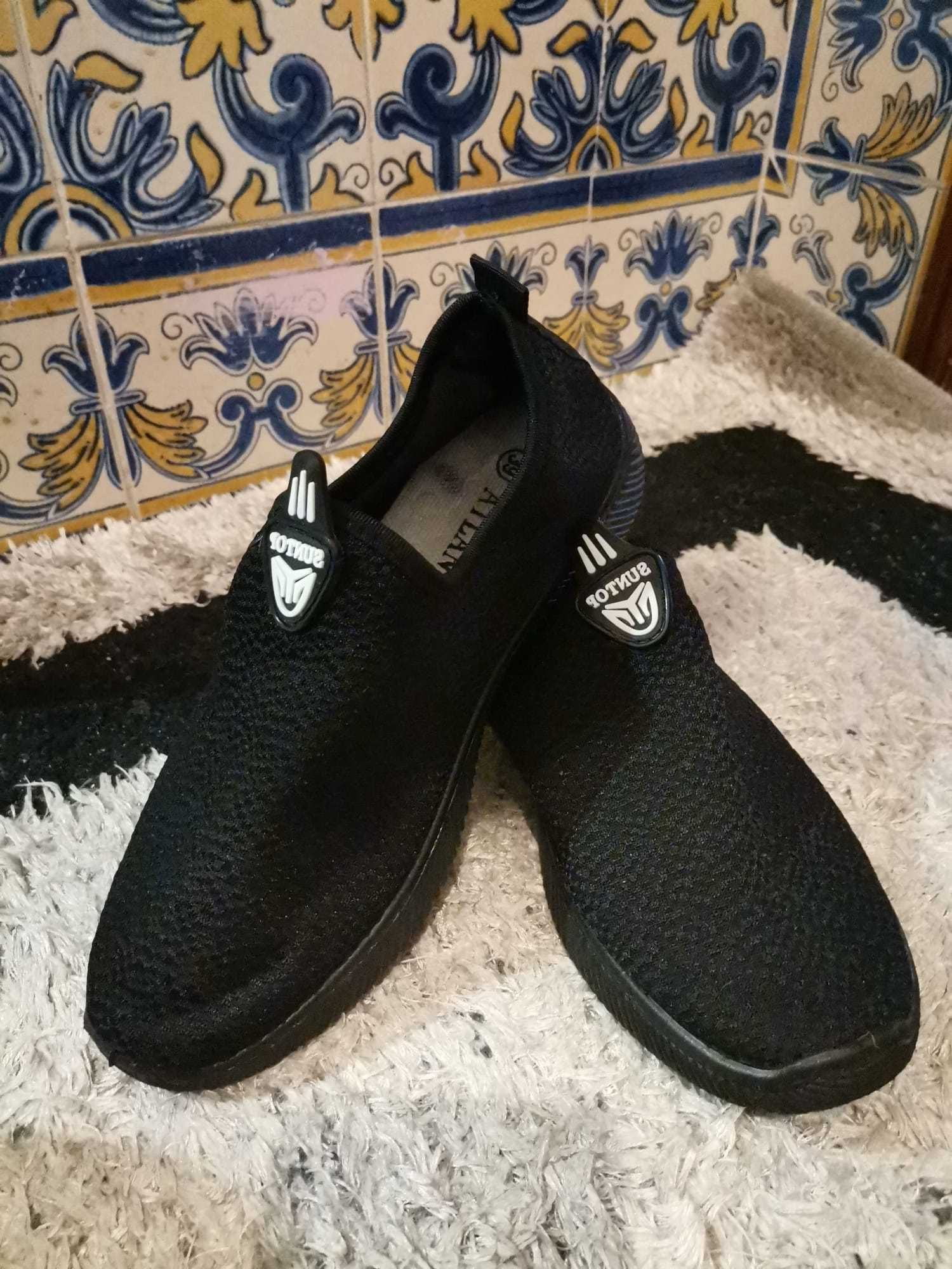 Sapatos Confortáveis Homem Cor Preta Nr.39