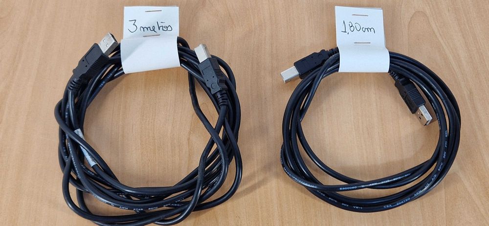 Cabo USB Type A para B Macho – Ideal para Impressoras – 1,80m ou 3m
