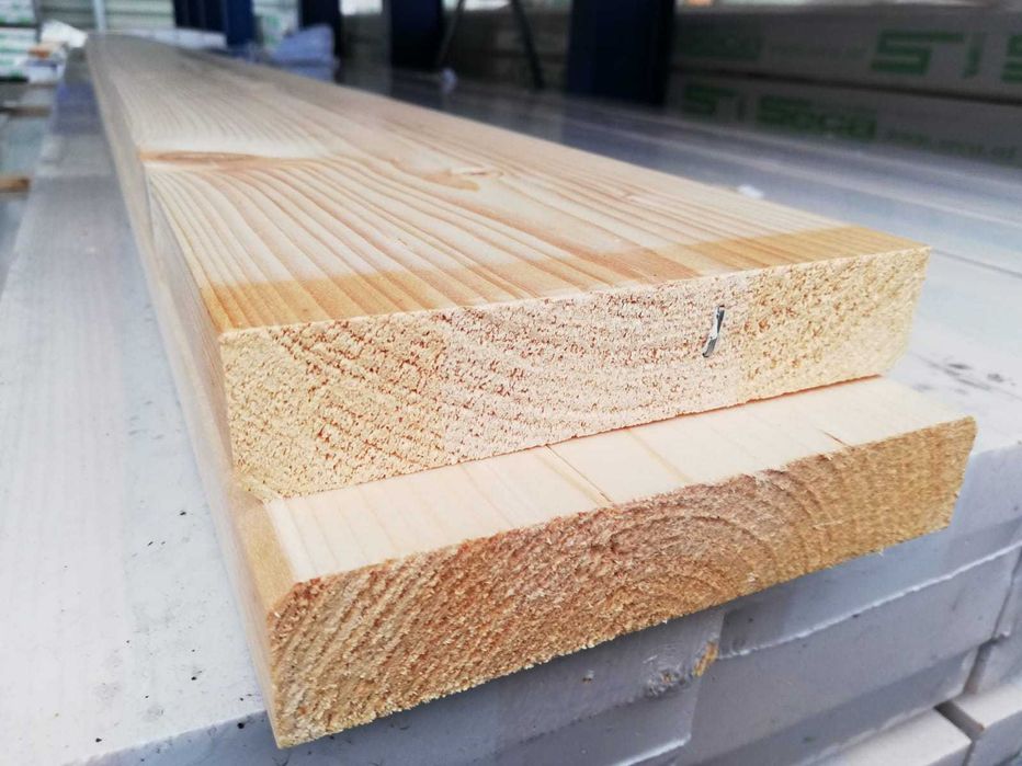 Deska tarasowa gładka A2B5 świerk suszony strugany 24x146mm.