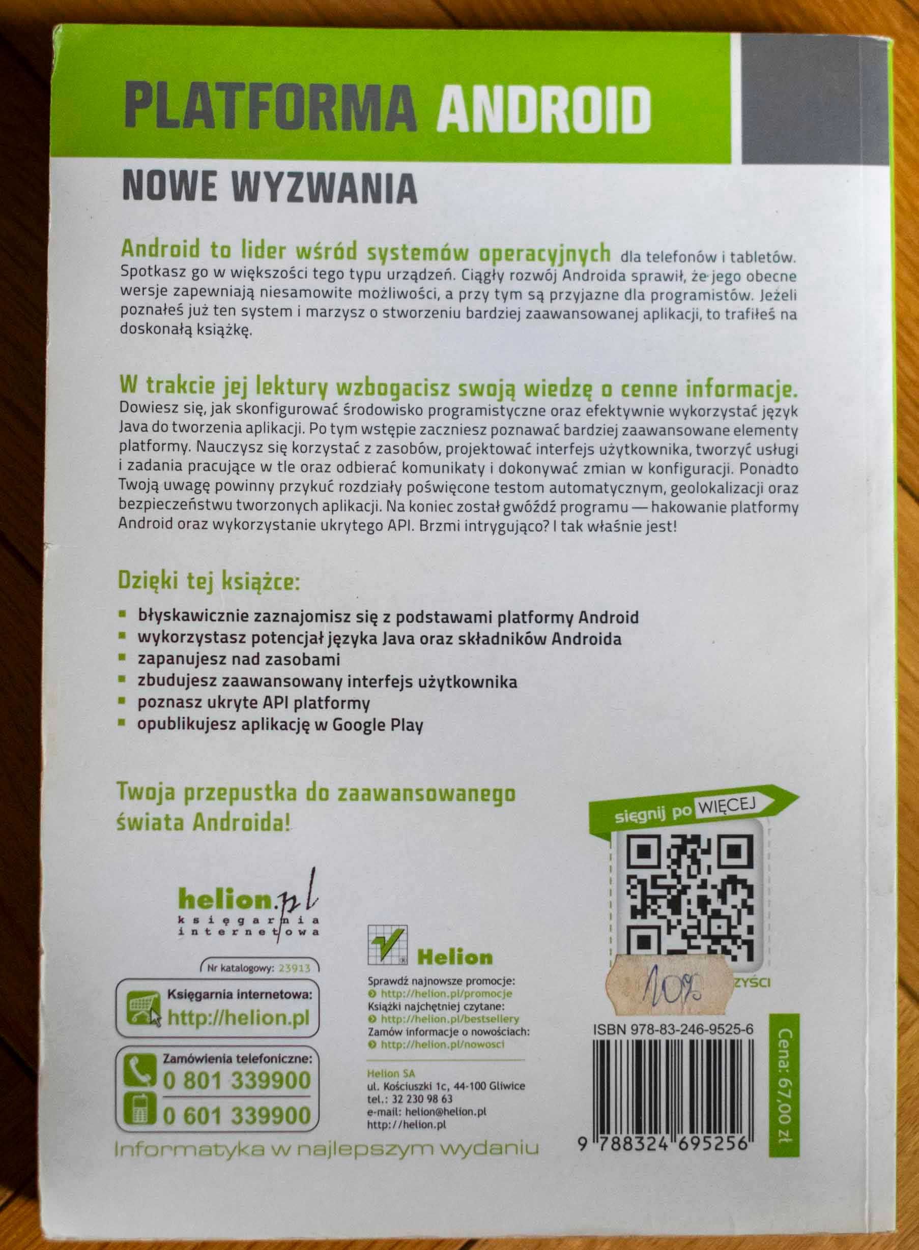 Platforma Android Nowe wyzwania Erik Hellman Wydawnictwo Helion