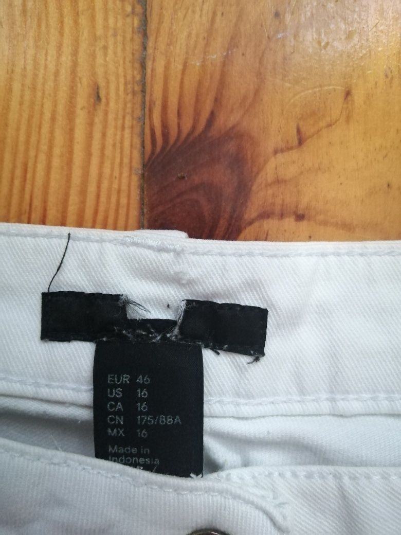H&m spodnie jeans rurki białe rozm 46