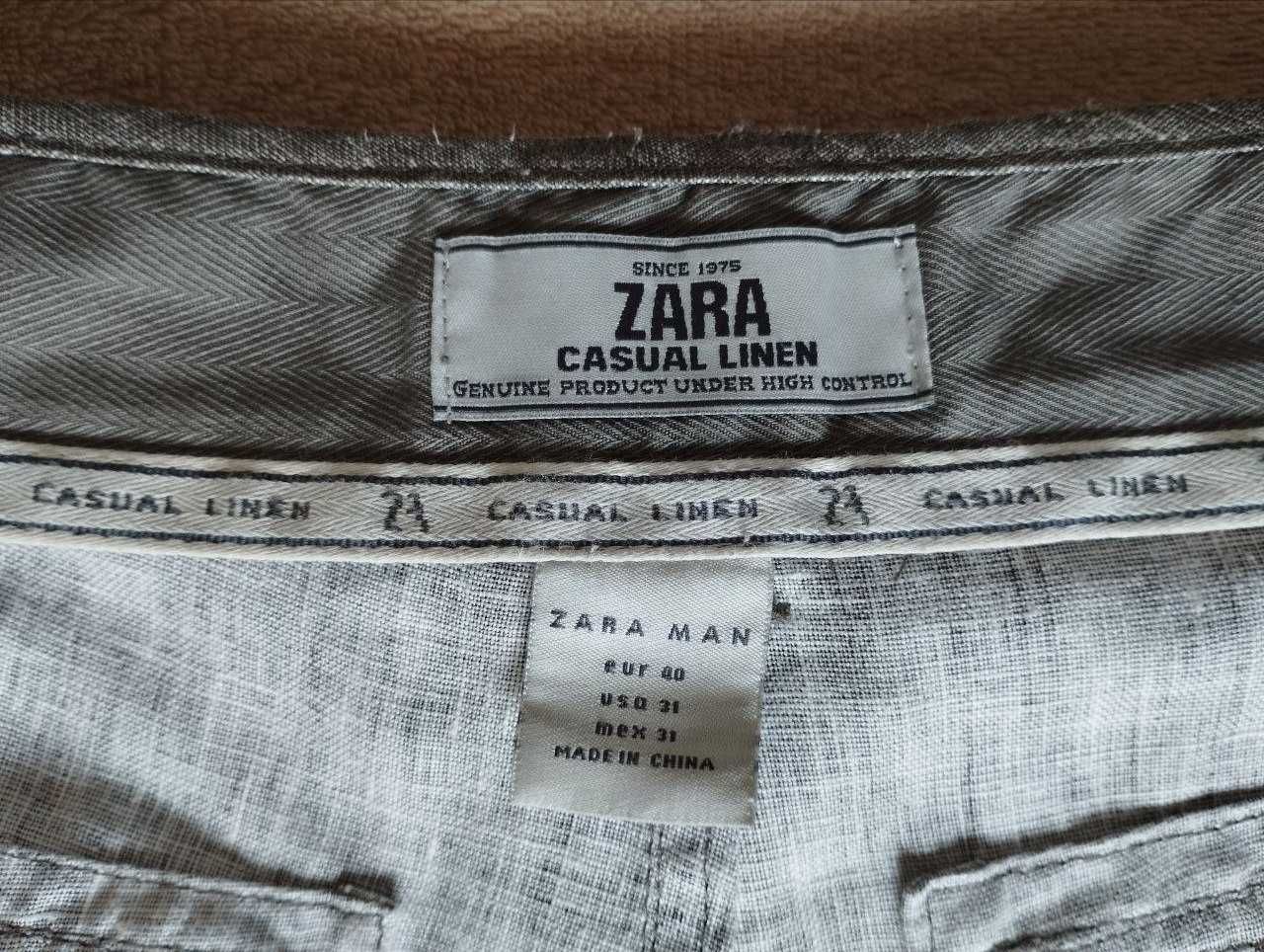 Льняные брюки свободного кроя Zara, р.40/48 рост ≈170-172