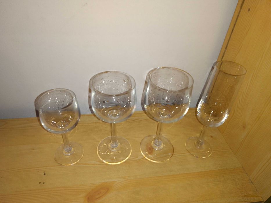 Copos cristal aba dourada