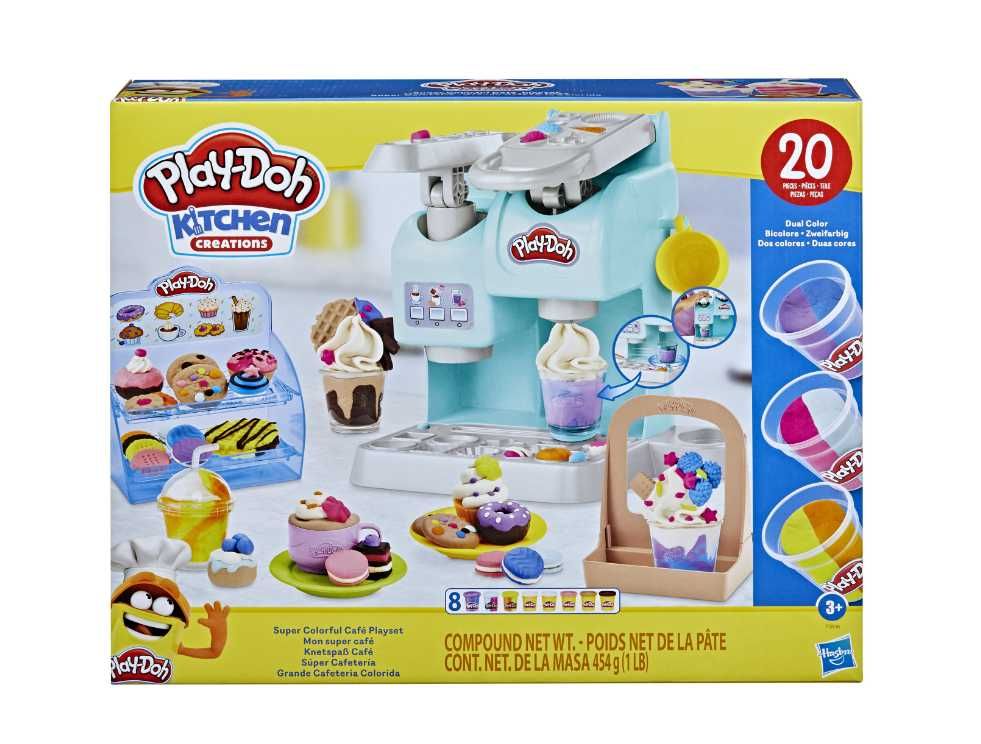 play-doh ciastolina kolorowa kawiarnia duży zestaw lody maszyna