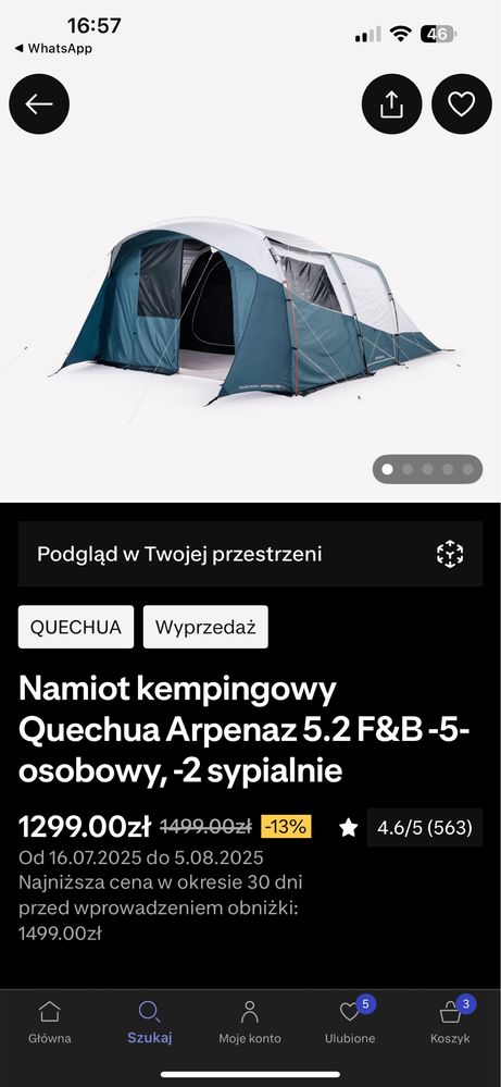 Namiot Quechua 5 osobowy