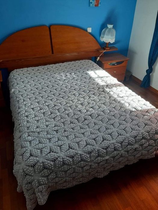 Colcha de renda cama de casal