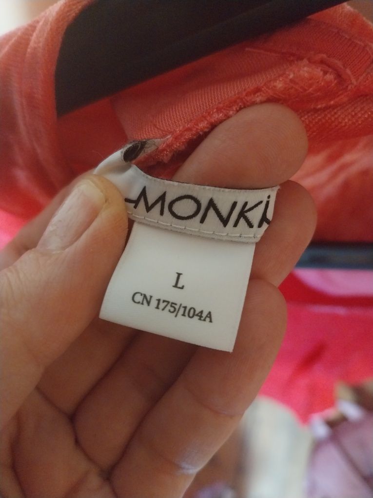 Sukienka MONKI r.L fuksja cienki welur imprezowa karnawałowa karnawał