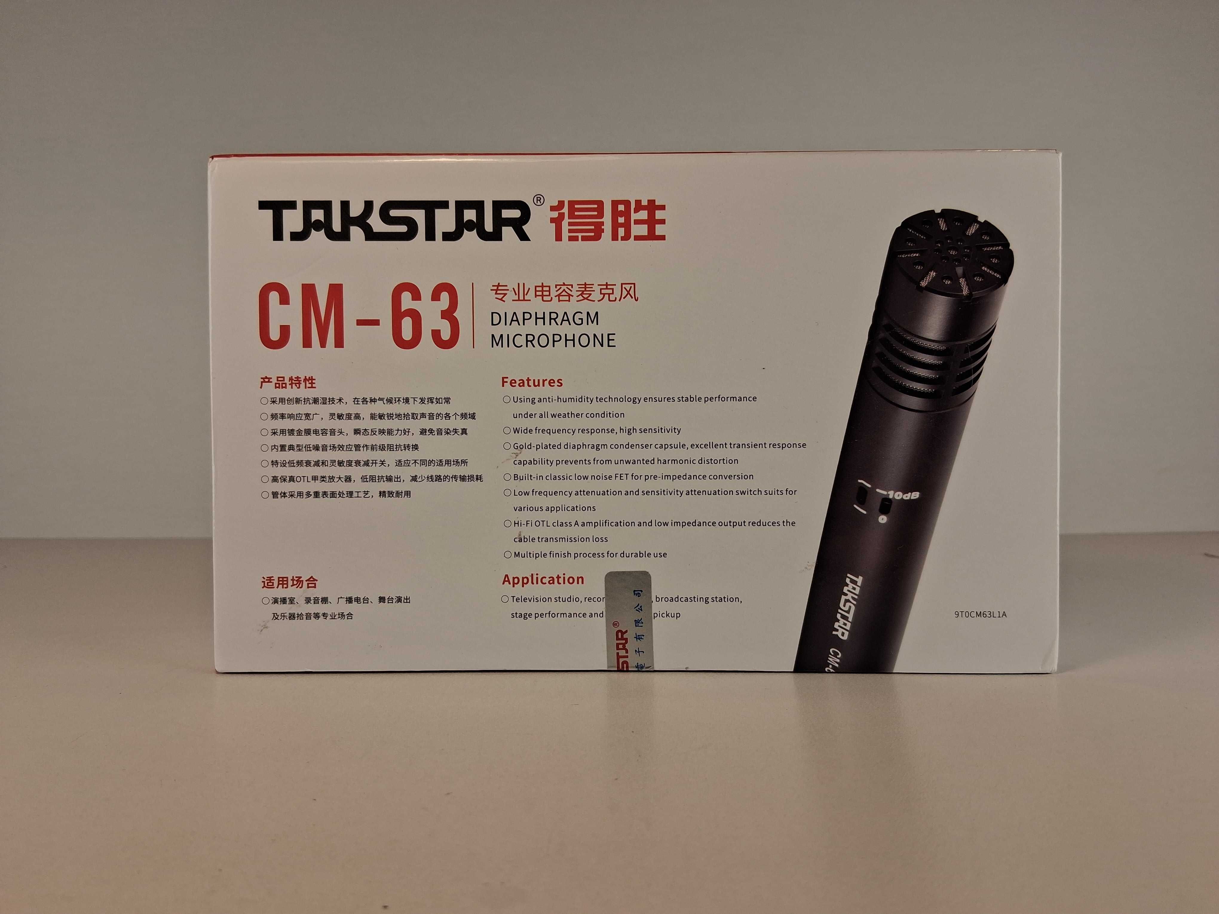E127 Mikrofon Pojemnościowy Takstar CM-63 Studyjny Do Nagrywania