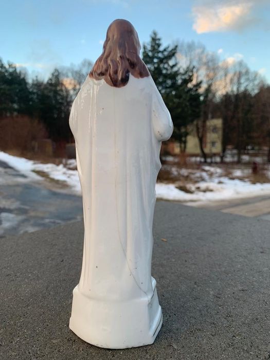 Przedwojenna Figurka Jezus Porcelana Śląsk? Ręcznie malowana