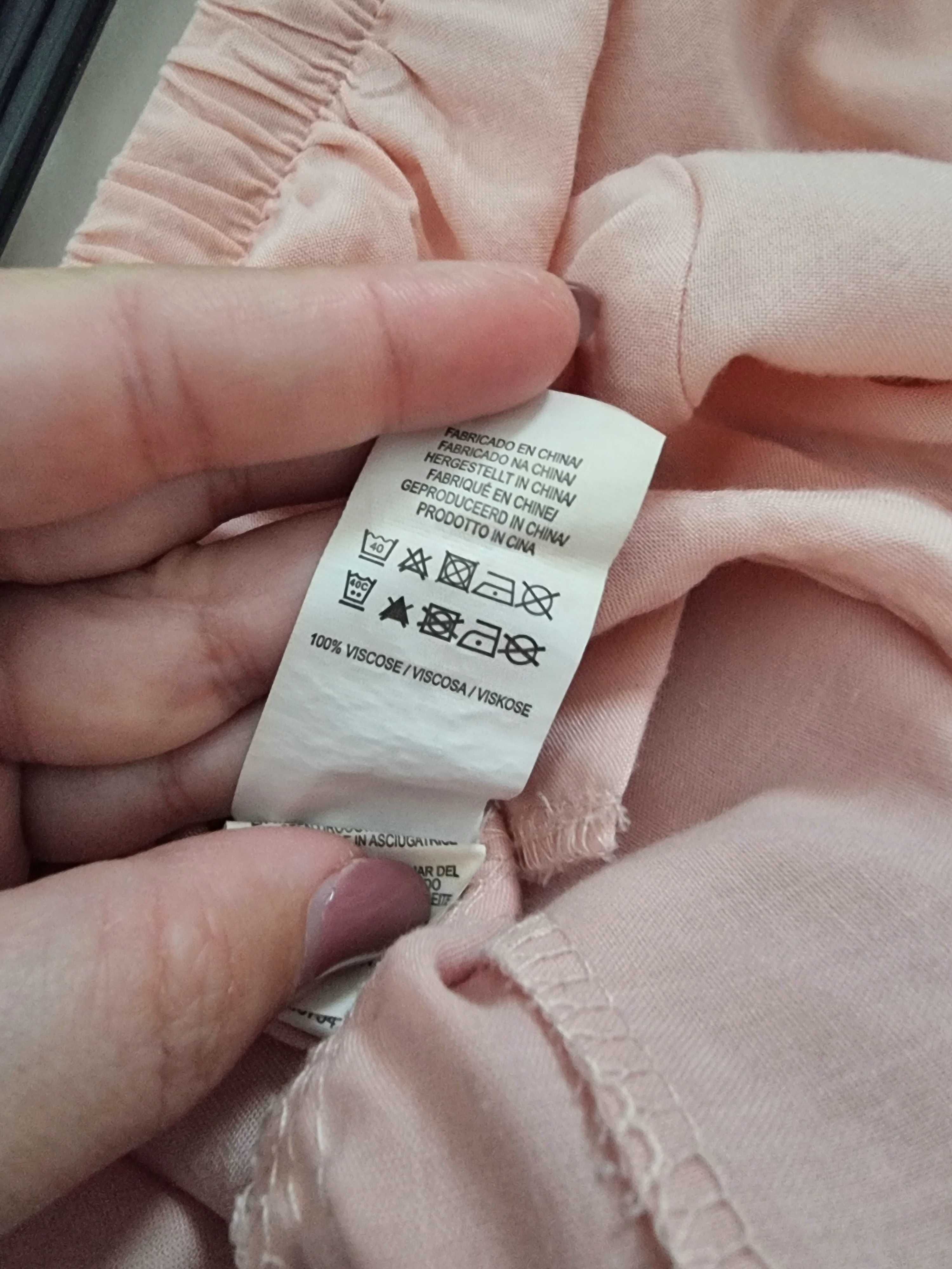 Calções curtos rosa Primark 100% viscose, tamanho 34