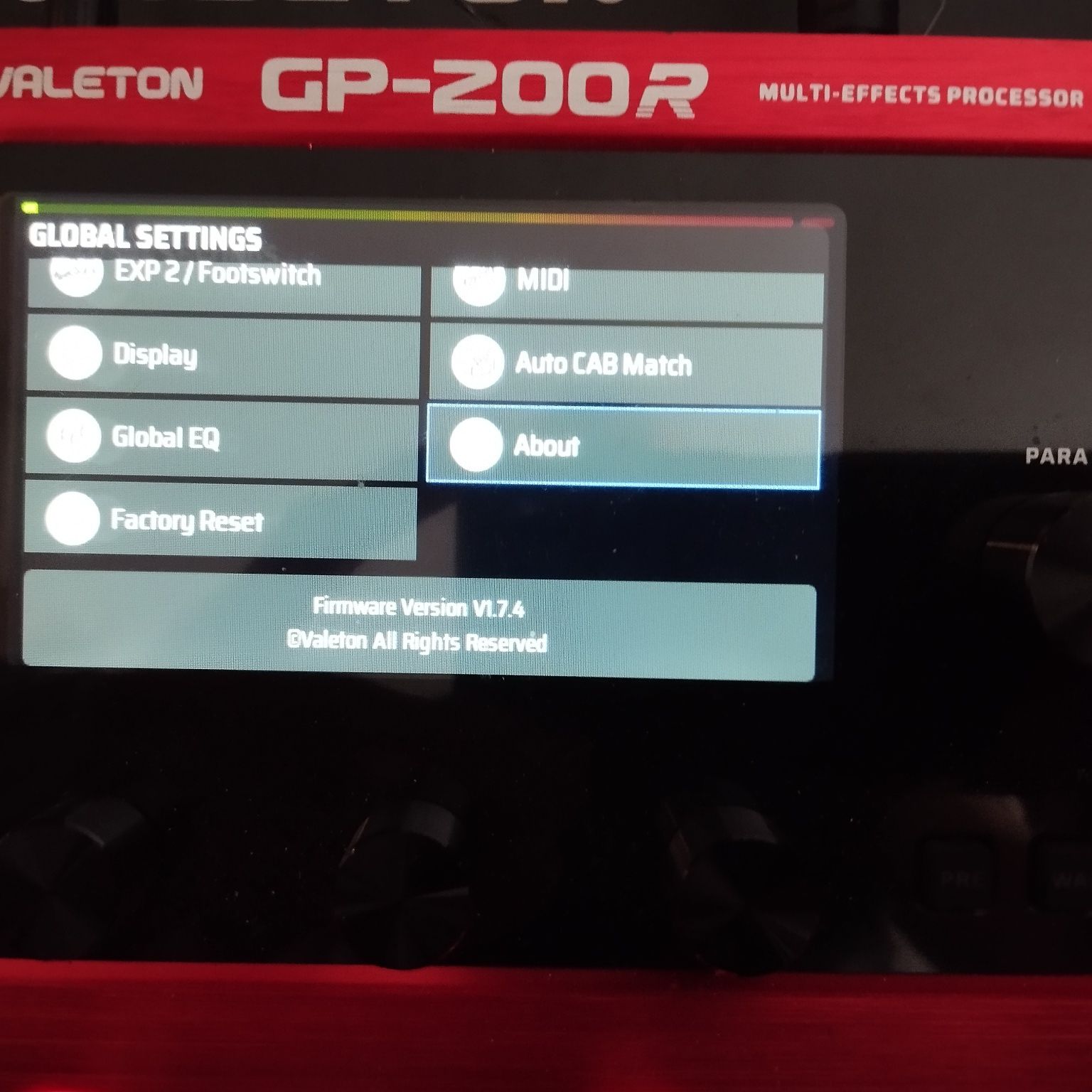 Valeton GP200R multiefekt gitarowy