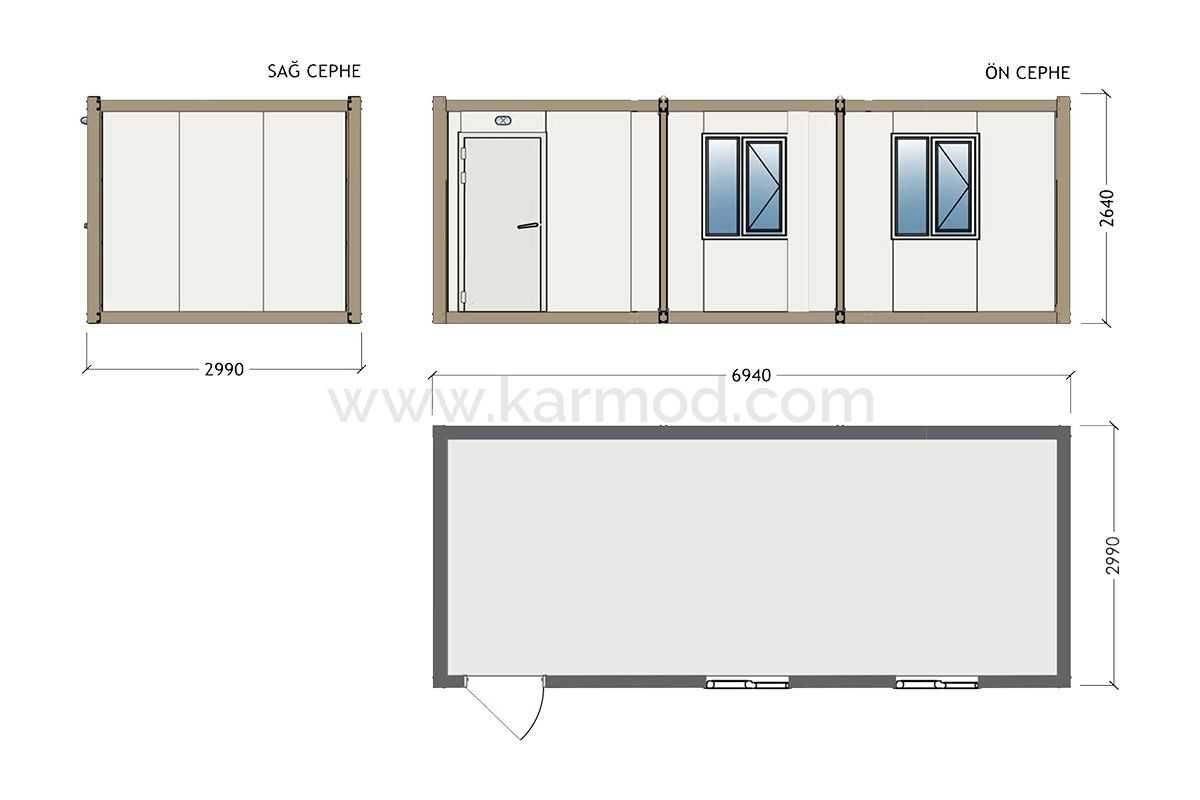 Nowy kontener mieszkalno‑biurowy 6 × 2,4 m • Ocieplony  • Faktura VAT