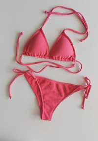 Różowy fakturowany strój kąpielowy Sinsay