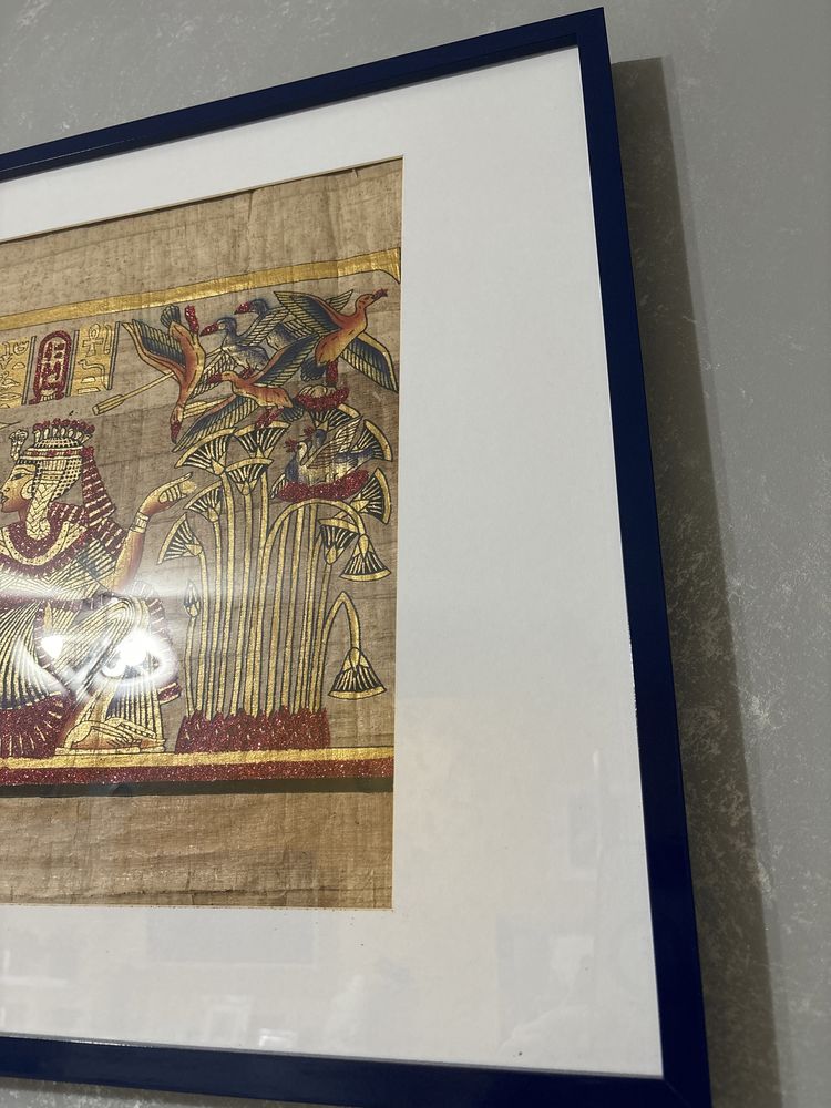 Szklany obraz z papirusem