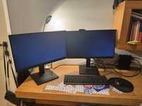 Zestaw biurowy / Setup komputerowy – 2x monitor LG + Logitech
