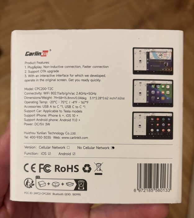 Carlink T2C Tesla Carplay/Android Auto адаптер
