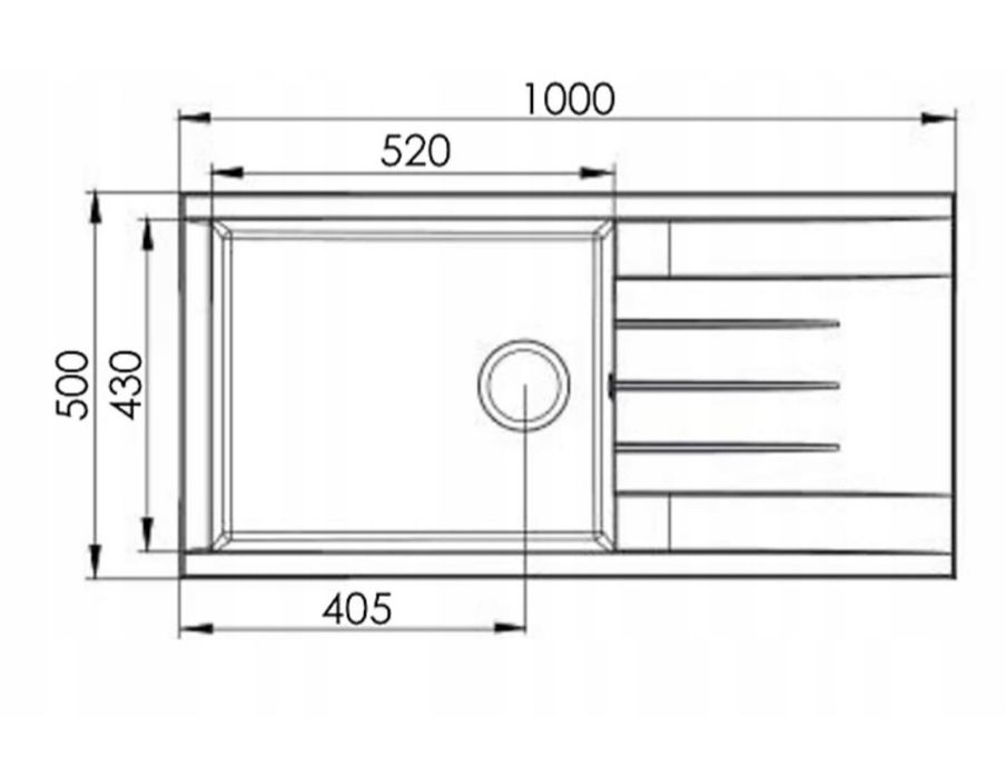 Zlew kuchenny CU10GR kompozytowy, odwracalny