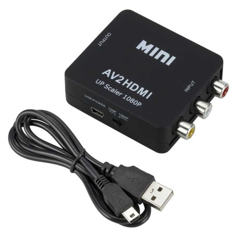 Conversor HDMI para Vídeo Composto / RCA / AV / TV ou RCA para HDMI
